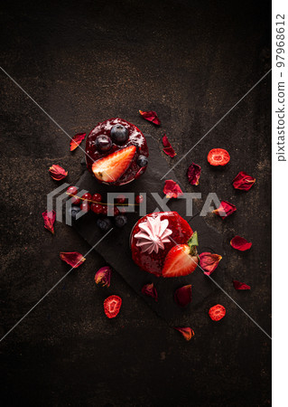 Sweet dessert composition 97968612