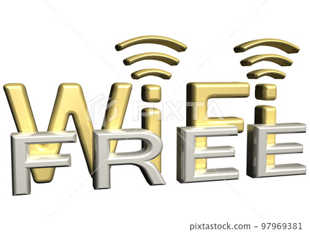 Sign of a free zone of a wireless communication Sign of a free zone of a wireless communication 97969381