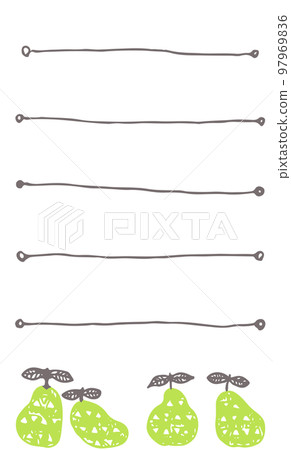 Scandinavian style pear message card 97969836