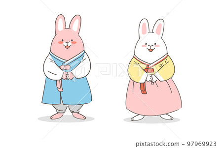 兔子穿韓服插畫 97969923