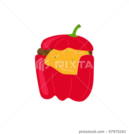 Rocoto relleno. Peruvian version of stuffed peppers. Traditional cuisine Rocoto relleno. Peruvian version of stuffed peppers. Traditional cuisine 97970262