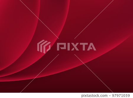 Abstract curved shapes overlapping paper style red background and texture 97971039
