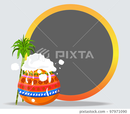 South Indian Happy Pongal Harvest Festival Banner Design. 97971090