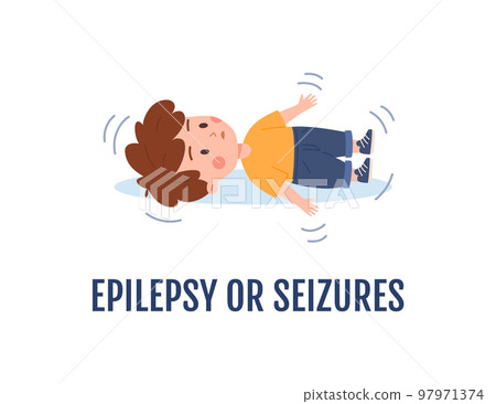 Epilepsy and seizures in child with neurological Autism disorder vector isolated. 97971374