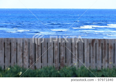 wood fence and sea 97971840