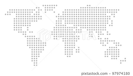 Gray dot pattern world map (centered on Europe... - Stock Illustration ...