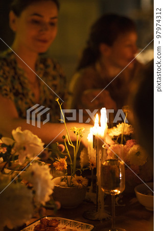 Many people saying cheers and showing their champagne glasses. Wedding party Many people saying cheers and showing their champagne glasses. Wedding party 97974312