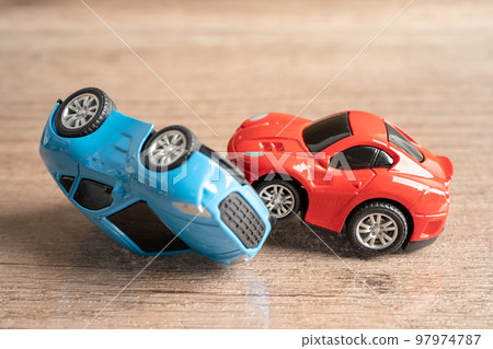 Bangkok, Thailand, June 1, 2022 Car crash, accident in traffic road, insurance claim concept. Bangkok, Thailand, June 1, 2022 Car crash, accident in traffic road, insurance claim concept. 97974787