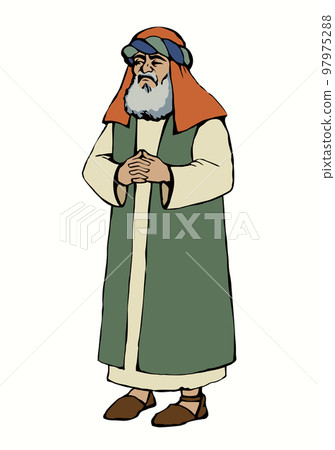Old Pharisee Priest. Vector drawing 97975288