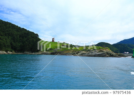 風山,巨濟島,風車,山,花園,海灘,山,風, 風山,巨濟島,風車,山,花園,海灘,山,風, 97975436