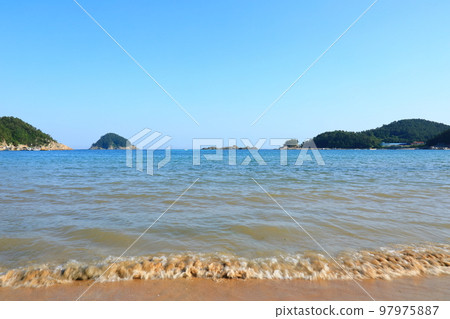Sangju Eunmorae海灘，南海，海灘，游泳，夏天，避暑勝地， 97975887