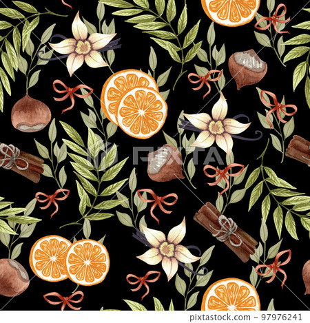 Seamless pattern with cute hand drawn dessert, tea and baking theme doodle elements. watercolor pink background. For wrapping paper, textile, print, advertising, fabric, wallpaper, web Seamless pattern with cute hand drawn dessert, tea and baking theme doodle elements. watercolor pink background. For wrapping paper, textile, print, advertising, fabric, wallpaper, web 97976241