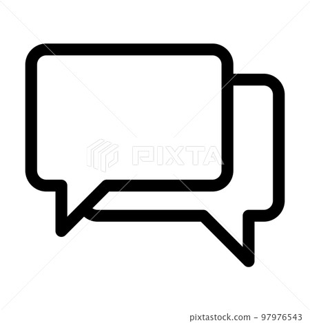 Text bubbles icon line isolated on white background. Black flat thin icon on modern outline style. Linear symbol and editable stroke. Simple and pixel perfect stroke vector illustration 97976543