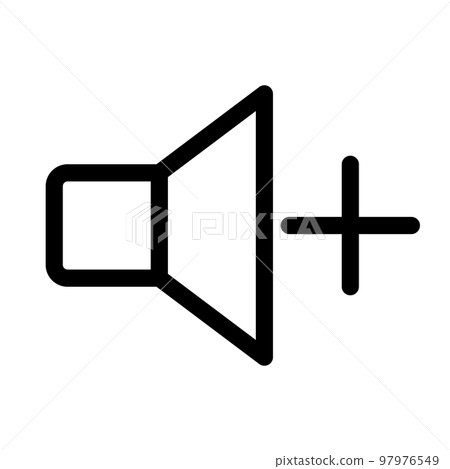 Add volume icon line isolated on white background. Black flat thin icon on modern outline style. Linear symbol and editable stroke. Simple and pixel perfect stroke vector illustration Add volume icon line isolated on white background. Black flat thin icon on modern outline style. Linear symbol and editable stroke. Simple and pixel perfect stroke vector illustration 97976549