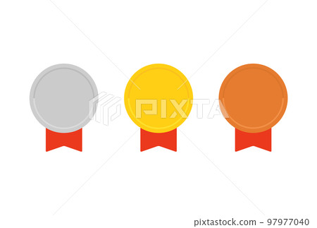 Badges, medals and medals with gold, silver and... - Stock Illustration ...