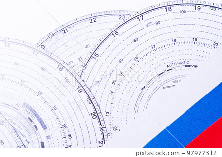 Tachograph. Driver time tracking.Background from recorded analog tachograph disks. Tachograph. Driver time tracking.Background from recorded analog tachograph disks. 97977312