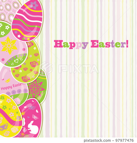 Easter background with paper eggs Easter background with paper eggs 97977476
