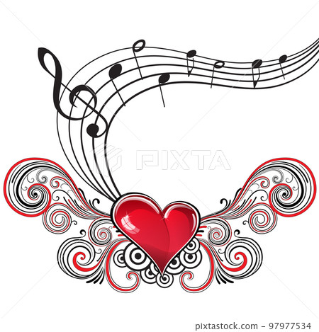 Grunge music heart Grunge music heart 97977534