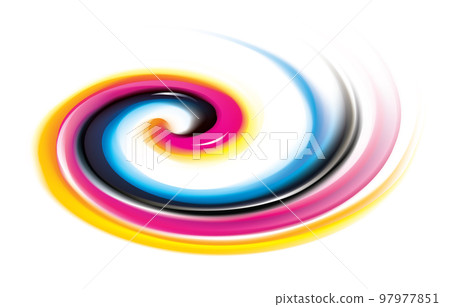 Vector swirl background of primary colors printing process: CMYK Vector swirl background of primary colors printing process: CMYK 97977851