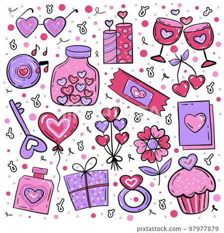 Valintines days line icons set 97977879