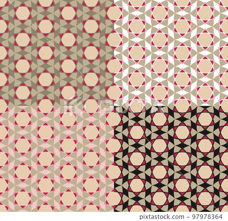 Geometric ornamental seamless pattern. Decorative star shape curved pastel colored grid. Transparent background. Trendy abstract design, vector illustration Geometric ornamental seamless pattern. Decorative star shape curved pastel colored grid. Transparent background. Trendy abstract design, vector illustration 97978364