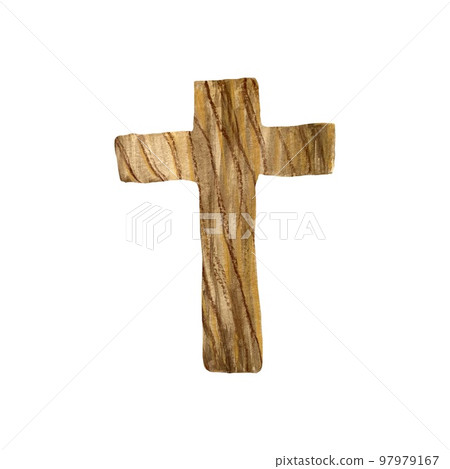 Cross rood wood Easter sketch a watercolor 97979167