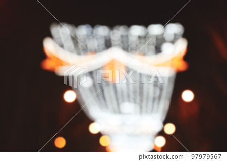 Blurred view of city street with festive lights at night. Bokeh effect 97979567