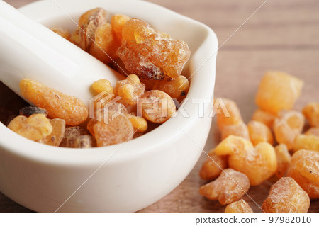 Frankincense or olibanum aromatic resin used in incense and perfumes. Frankincense or olibanum aromatic resin used in incense and perfumes. 97982010