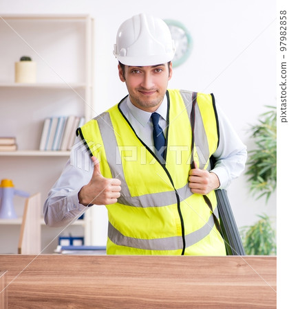 Young male architect working in the office 97982858