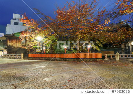 Kyoto's elegant Gion Shirakawa night view Tatsumibashi Autumn Kyoto's elegant Gion Shirakawa night view Tatsumibashi Autumn 97983036
