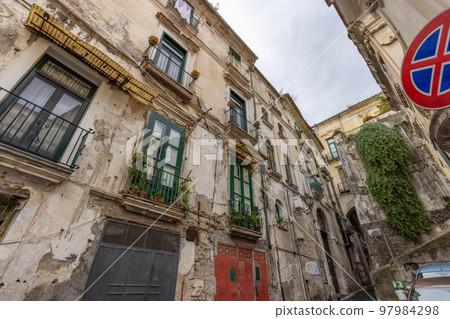 Old Urban Streets in a Downtown city of Salerno, Italy. Old Urban Streets in a Downtown city of Salerno, Italy. 97984298
