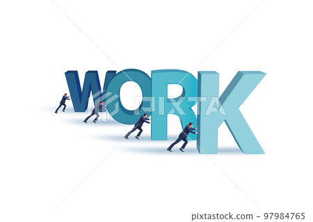 Concept of hard work with businessman Concept of hard work with businessman 97984765