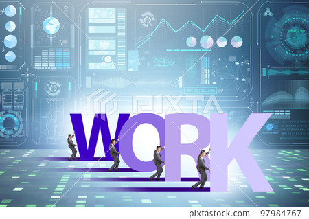 Concept of hard work with businessman Concept of hard work with businessman 97984767