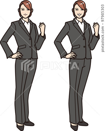 Guts pose job hunting student / business woman 97985303