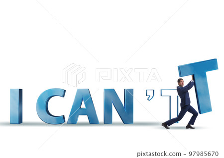 Determination concept with businessman and letters 97985670