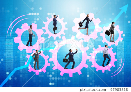 Business people in teamwork concept 97985818