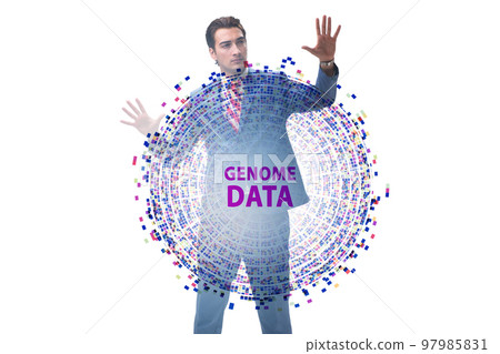 Businessman in genome data concept 97985831