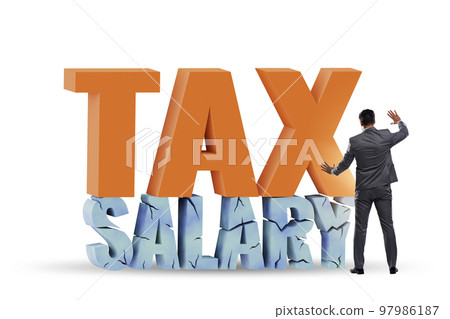 Income tax concept with large words 97986187