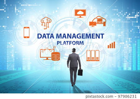Businessman in data management concept 97986231