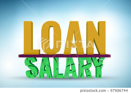 Debt and loan concept as a proportion of salary 97986744
