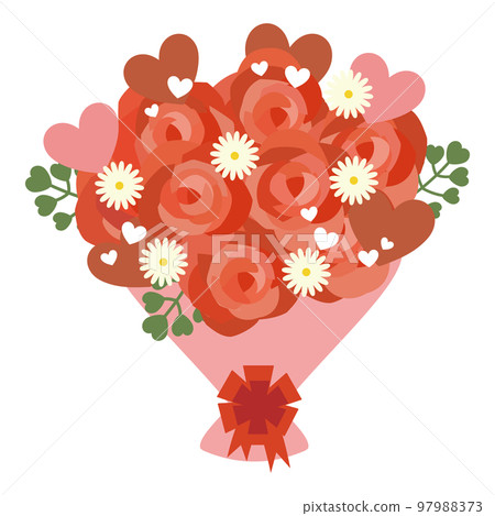 玫瑰和心形花束 97988373