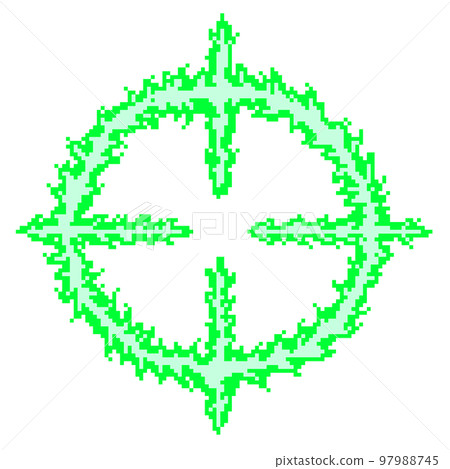 像素藝術_火焰範圍(綠色) 像素藝術_火焰範圍(綠色) 97988745