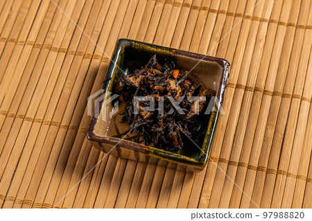 Boiled hijiki Japanese food, boiled seaweed photo 97988820