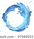 Water twisted splash round shape, vector illustration 97989503