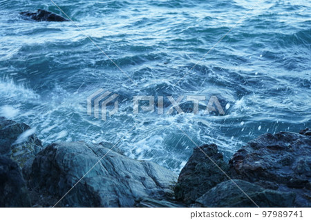 waves crashing on the sea waves crashing on the sea 97989741