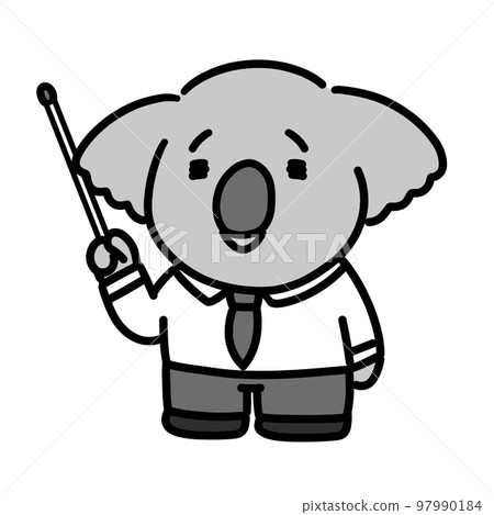 A two-headed koala that teaches points using a pointing stick A two-headed koala that teaches points using a pointing stick 97990184