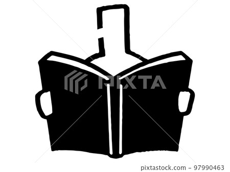 火柴人看書。手繪矢量圖。 97990463