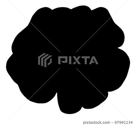 Marigold Silhouette Isolated on White Background. Marigold Flower Element Drawn by Pencil. 97991234