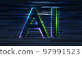 Three-dimensional character CG with the image of AI artificial intelligence Dark background 97991523