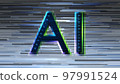 Three-dimensional character CG with the image of AI artificial intelligence Gray background 97991524